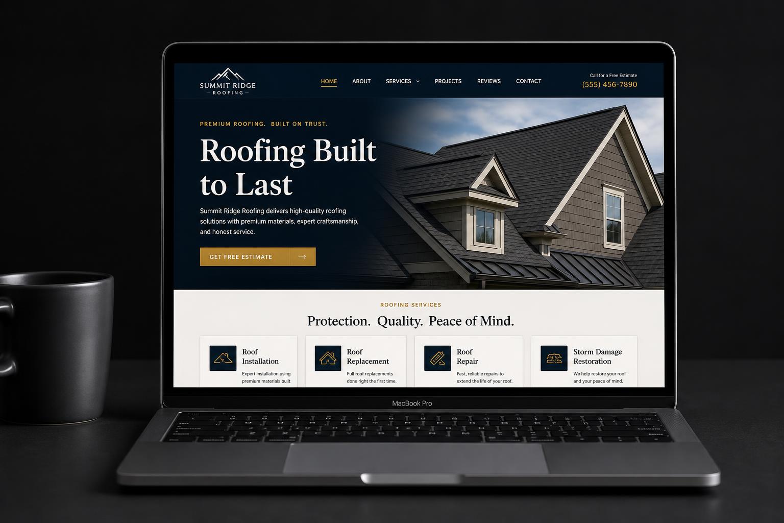 Roofing website concept